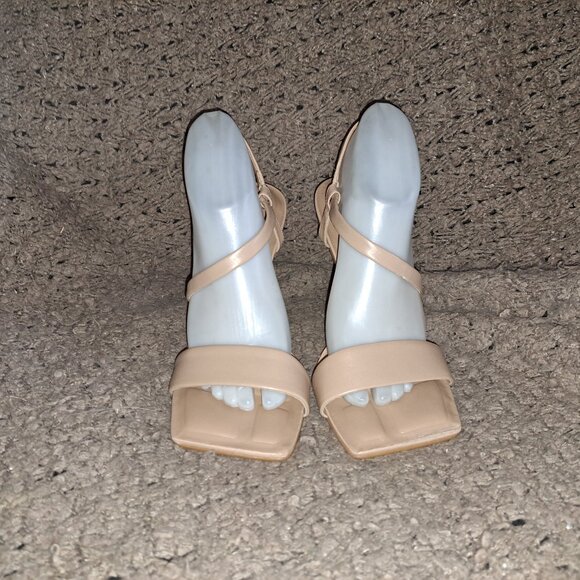 L'INTERVALLE-Nude/Camel Leather-D'Orsay Strappy Style-Sz 8-NEW/NO BOX - Picture 3 of 8